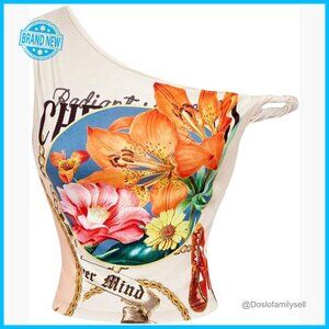 Y2K Off Shoulder Crop Tank Top Floral Print Sleeveless Going Out Tops